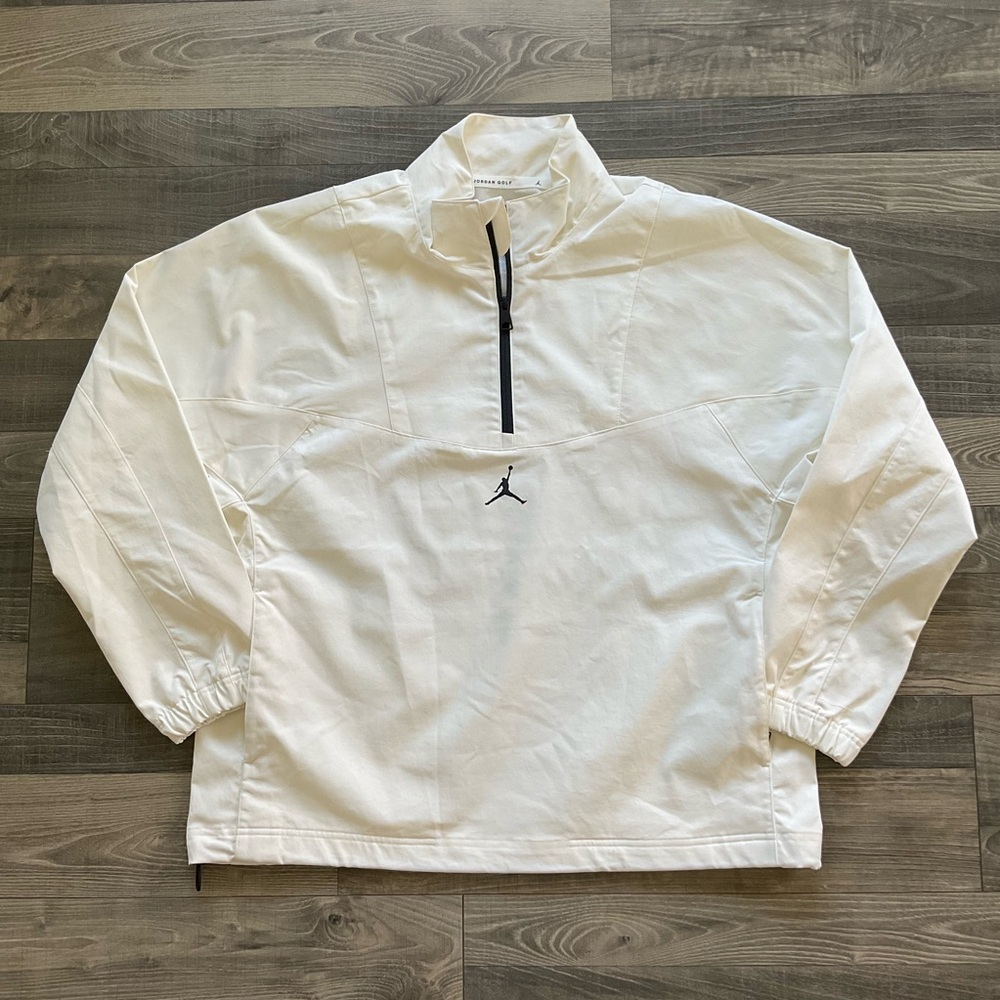 Nike Air Jordan Golf 1/4 Zip Pullover Jacket Men’s LARGE Beige/Black DZ0553-133